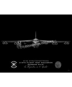 Edwards AFB 419th FTS B-52 Jet Black Lithograph