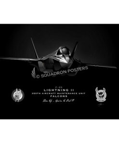 Jet Black Eielson AFB F-35 355 AMU Lithograph