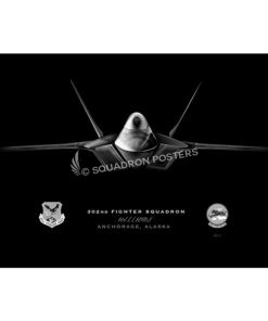 Elmendorf AB F-22 302d FS Jet Black Lithograph