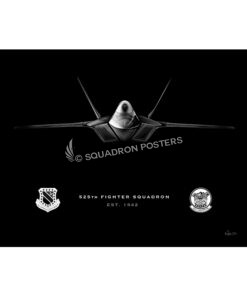 525th FS F-22 Jet Black Lithograph