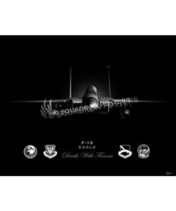 F-15 95th Fighter Squadron Jet Black Lithograph
