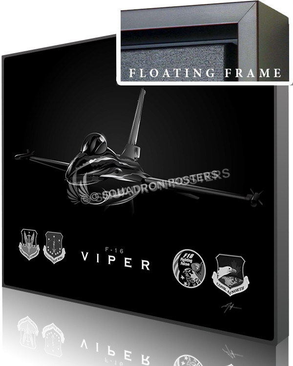 Jet Black F-16 115th FW-SP01076M-featured-canvas-framed-aircraft-lithograph