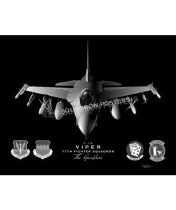 F-16 77 FS Jet Black Lithograph