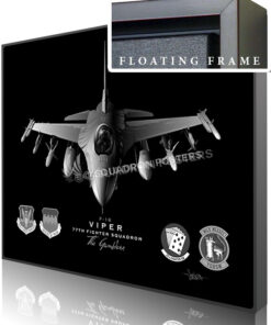 Jet Black F-16 77th FS SP01331-featured-canvas-framed-aircraft-lithograph-art