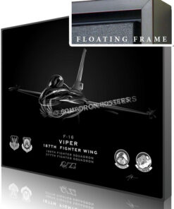 Jet Black F-16 Viper 100th Fighter SQ SP01257-featured-canvas-framed-aircraft-lithograph-art