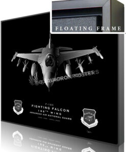 Jet Black Ft Smith AR F-16C 188th Wing SP01387-featured-canvas-framed-aircraft-lithograph
