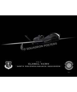 Jet Black RQ-4 348th Reconnaissance Squadron Lithograph