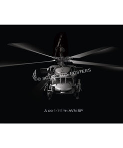 Jet Black HH-60 A-CO 1-111th AVN Lithograph