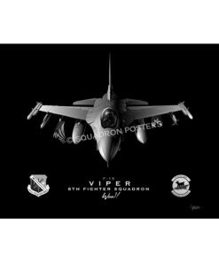 Jet Black 8th Fighter Squadron F-16c Lithograph