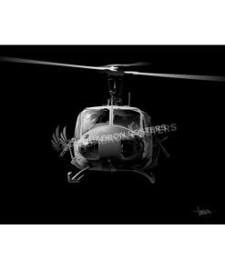 UH-1 Huey Jet Black Lithograph Jet Black Huey SP01242-featured-poster-aircraft-lithograph-art