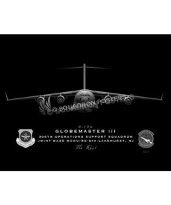 305th OSS C-17 Jet Black Lithograph