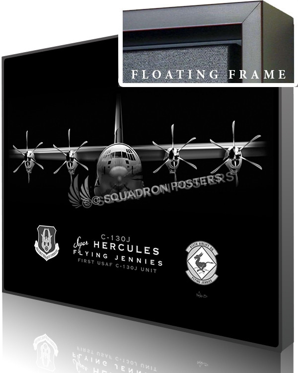 Jet Black Keesler AFB C-130J 815 AS SP01464-featured-canvas-framed-aircraft-lithograph