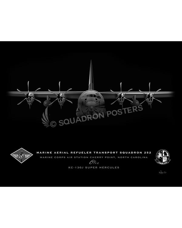 Jet Black MCAS Cherry Point KC-130J VMGR-252 Lithograph Art by Squadron Posters!