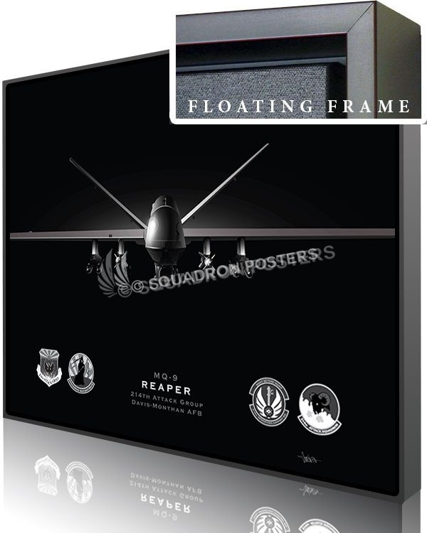 Jet Black MQ-9 214th ATKG modifyMS SP01558-featured-canvas-framed-aircraft-lithograph