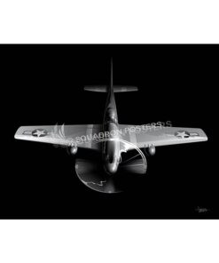 P-51 Mustang (Front) Jet Black Lithograph