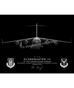 911th Airlift Wing Jet Black Lithograph