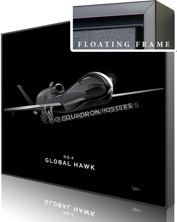 Jet Black RQ-4 GENERIC SP01302-featured-canvas-framed-aircraft-lithograph-art