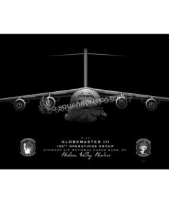 C-17 105th OG Jet Black Lithograph C-17 105th OG Jet Black LithographJet Black Stewart ANGB C-17 105th OG SP01393-FEAT-jet-black-aircraft-lithograph-art