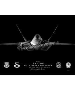 F-22, 95th FS Jet Black Lithograph