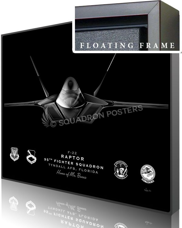 Jet Black Tyndall AFB F-22 95th FS SP01395-featured-canvas-framed-aircraft-lithograph-art