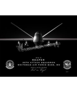 Whiteman AFB 20th ATKS MQ-9 Jet Black Lithograph