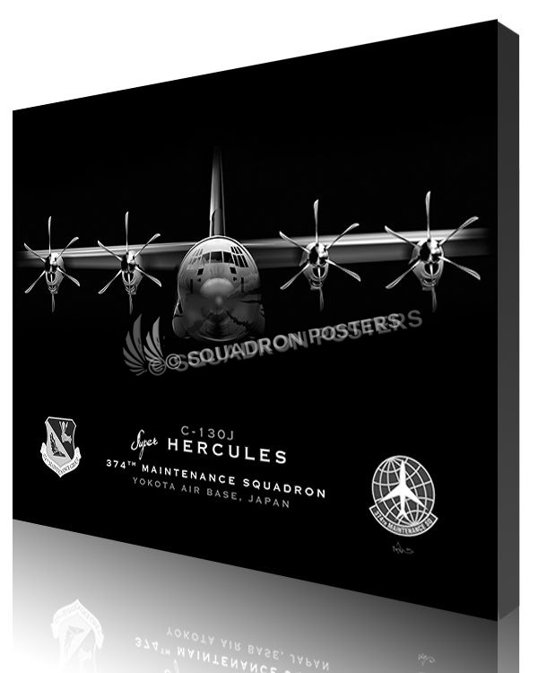 Jet Black Yokota AB C-130J 374th AMXS SP01525-featured-canvas-lithograph