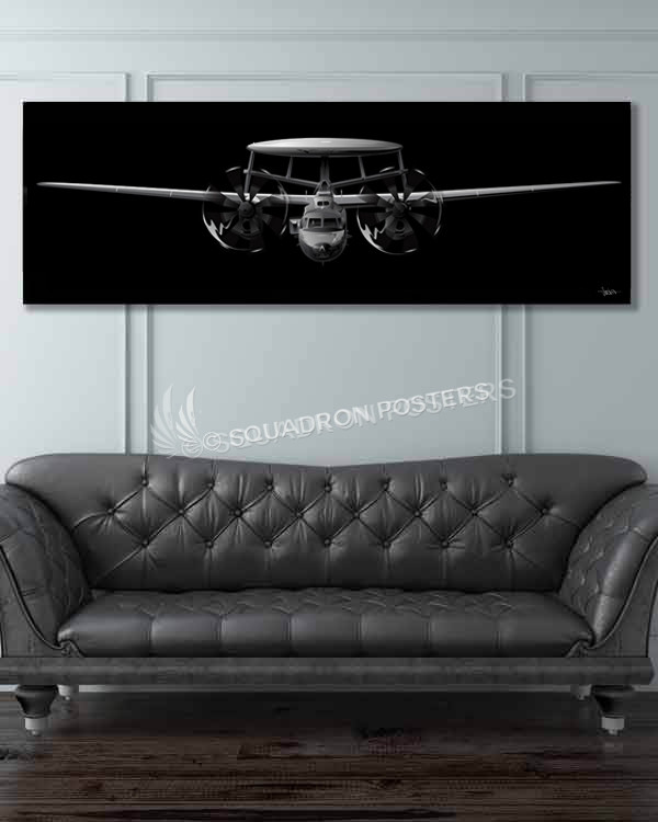E-2 Hawkeye Jet Black Super Wide canvas prints