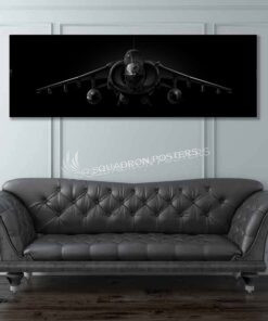 AV-8B Jet Black Super Wide Canvas Print Jet_Black_AV-8B_Harrier_60x20_SP01414-military-air-force-aviation-artwork-poster-jet-black-litho