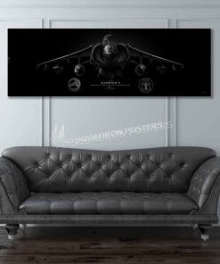 AV-8B VMAT-203 Jet Black Super Wide Canvas Print