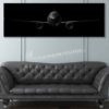 A320 commercial passenger Jet Black Super Wide Canvas Print