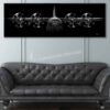 Jet Black C-130H With New Prop Super Wide Canvas Print Jet Black C-130H With New Prop Super Wide Canvas Print