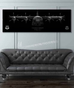 C-130J 115th AS Jet Black Super Wide Canvas Print