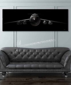 C-141 Starlifter Jet Black Super Wide Canvas Print