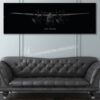 C-2 Greyhound Jet Black Super Wide Canvas Print