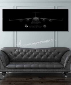 C-17, 14th AS Pelicans Jet Black Super Wide Canvas Print