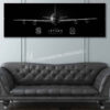E-8C JSTARS Team CTS Jet Black Super Wide Canvas Print