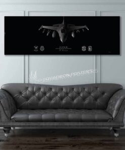 16th Weapons Squadron USAF Weapons School Jet Black Super Wide Canvas Print