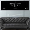 F-16 77 FS Jet Black Super Wide Canvas Print