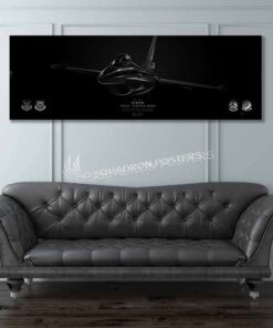F-16 187th FW Jet Black Super Wide Canvas Print
