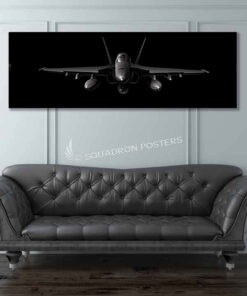 Jet Black F/A-18 C Super Wide Canvas Print