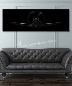 F4-U Corsair Jet Black Super Wide Canvas Print