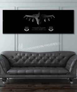 F-16 188th Wing Jet Black Super Wide Canvas Print Jet_Black_Ft_Smith_AR_F-16C_188th_Wing_60x20_SP01388-military-air-force-aviation-artwork-poster-jet-black-litho