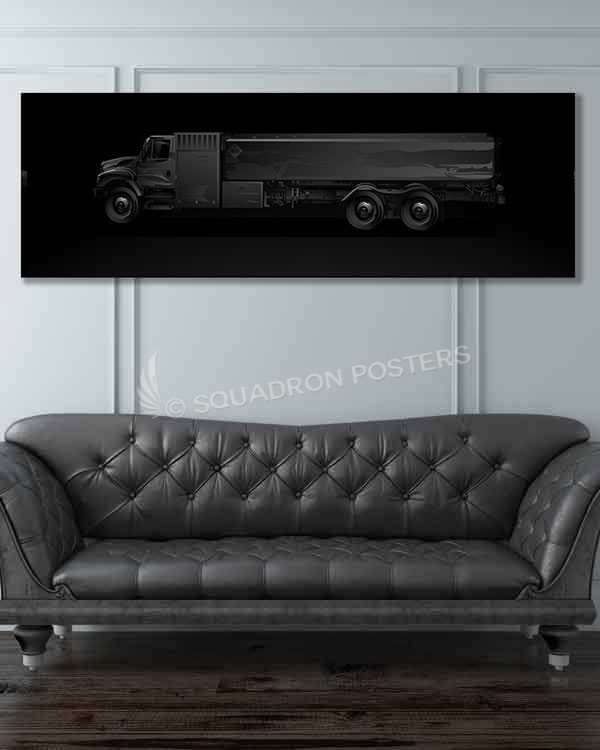Fuel Truck Jet Black Super Wide Canvas Print Jet_Black_Fuel_Truck_60x20_SP01459-military-air-force-aviation-artwork-poster-jet-black-litho