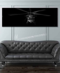 H-60 Jet Black Super Wide Canvas Print Jet_Black_H-60_60x20_SP01238military-air-force-aviation-artwork-poster-jet-black-litho