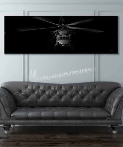 H-60 USAF variant Jet Black Super Wide Canvas Print
