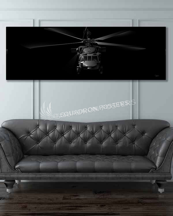 H-60 Jet Black Super Wide Canvas Print Jet_Black_H-60_60x20_SP01238military-air-force-aviation-artwork-poster-jet-black-litho