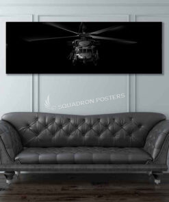 HH-60G Jet Black Super Wide Canvas Print