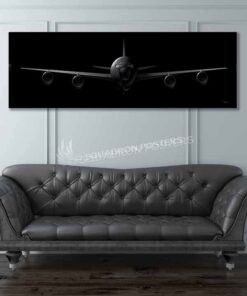 KC-135 Jet Black Super Wide Canvas Print Version 2 (With Boom) art by - Squadron Posters!