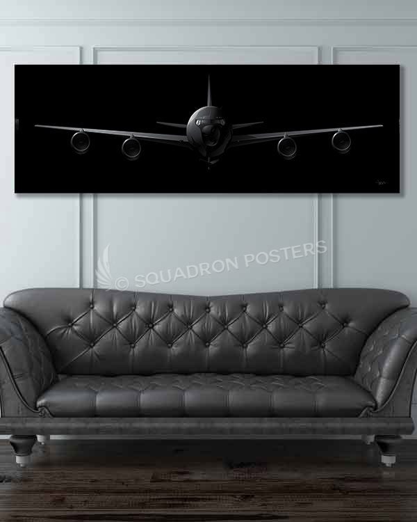 KC-135 Jet Black Super Wide Canvas Print Version 2 (With Boom) art by - Squadron Posters!