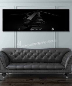 MH-47G 160th SOAR Jet Black Super Wide Canvas Print